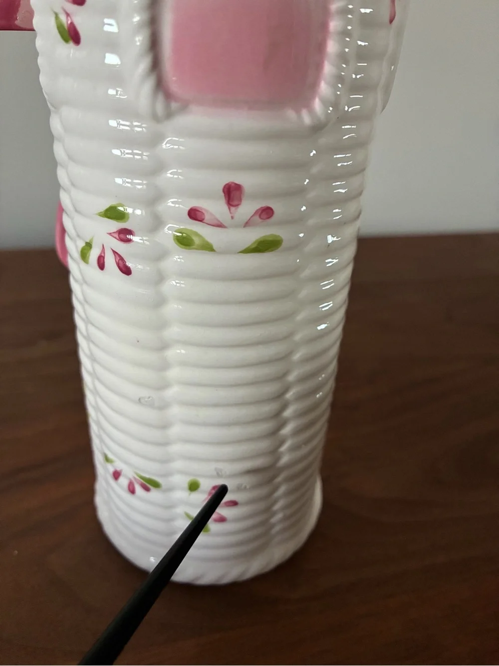 Vintage Pink Bow Ceramic Vase | Coquette Cottagecore Grandmillennial Floral Deco